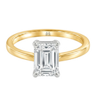 Le Grande Teton Emerald Cut Diamond Solitaire Engagement Ring in 18K Gold - Jackson Hole Jewelry Company