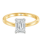 Le Grande Teton Emerald Cut Diamond Solitaire Engagement Ring in 18K Gold - Jackson Hole Jewelry Company