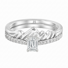 Le PeTeton Emerald Cut Diamond Solitaire Engagement Dúo Stack Rings with Pavé Set in 18K Gold - Jackson Hole Jewelry Company