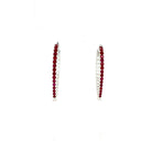 Ruby & Diamond Drop-Shape Hoop Earrings in 18K White Gold - Jackson Hole Jewelry Company