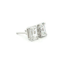 Emerald Cut Diamond Stud Earrings in 18K White Gold 2.03 Cttw - Jackson Hole Jewelry Company