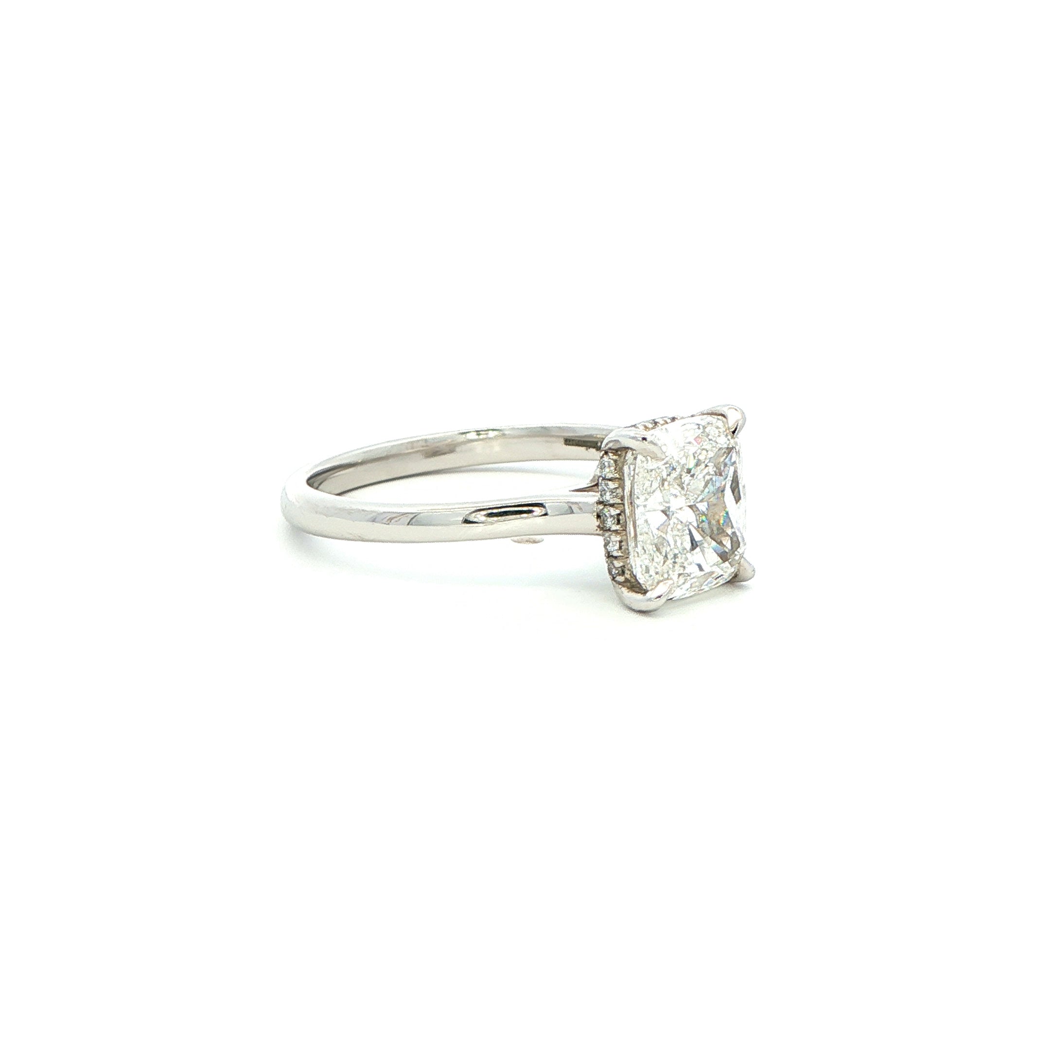 Platinum Cushion-Cut Diamond Solitaire Ring - Jackson Hole Jewelry Company