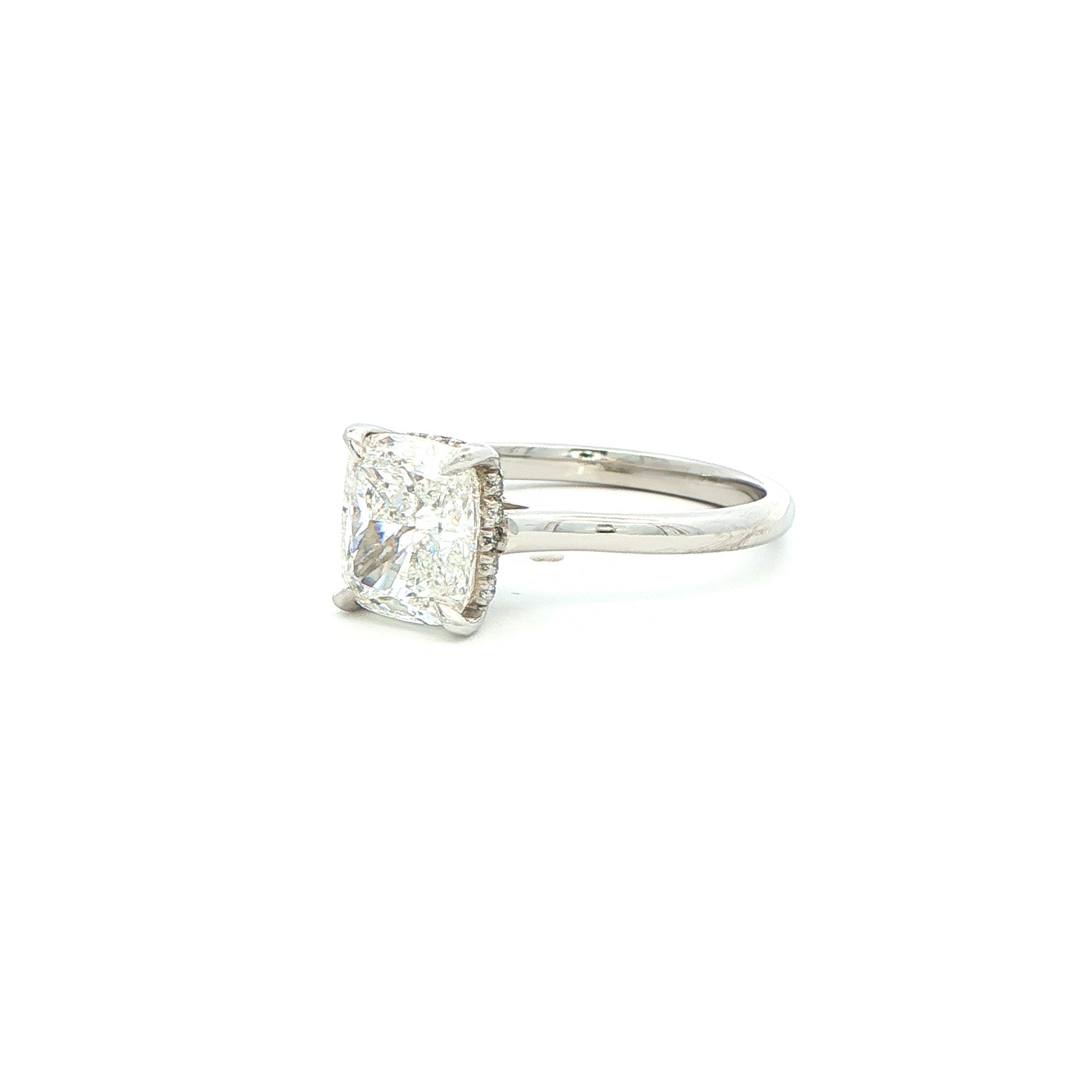 Platinum Cushion-Cut Diamond Solitaire Ring - Jackson Hole Jewelry Company