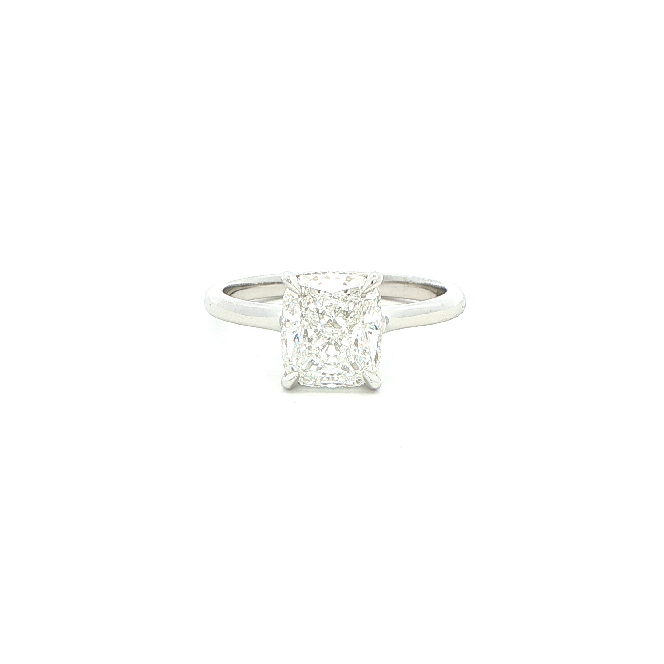 Platinum Cushion-Cut Diamond Solitaire Ring - Jackson Hole Jewelry Company