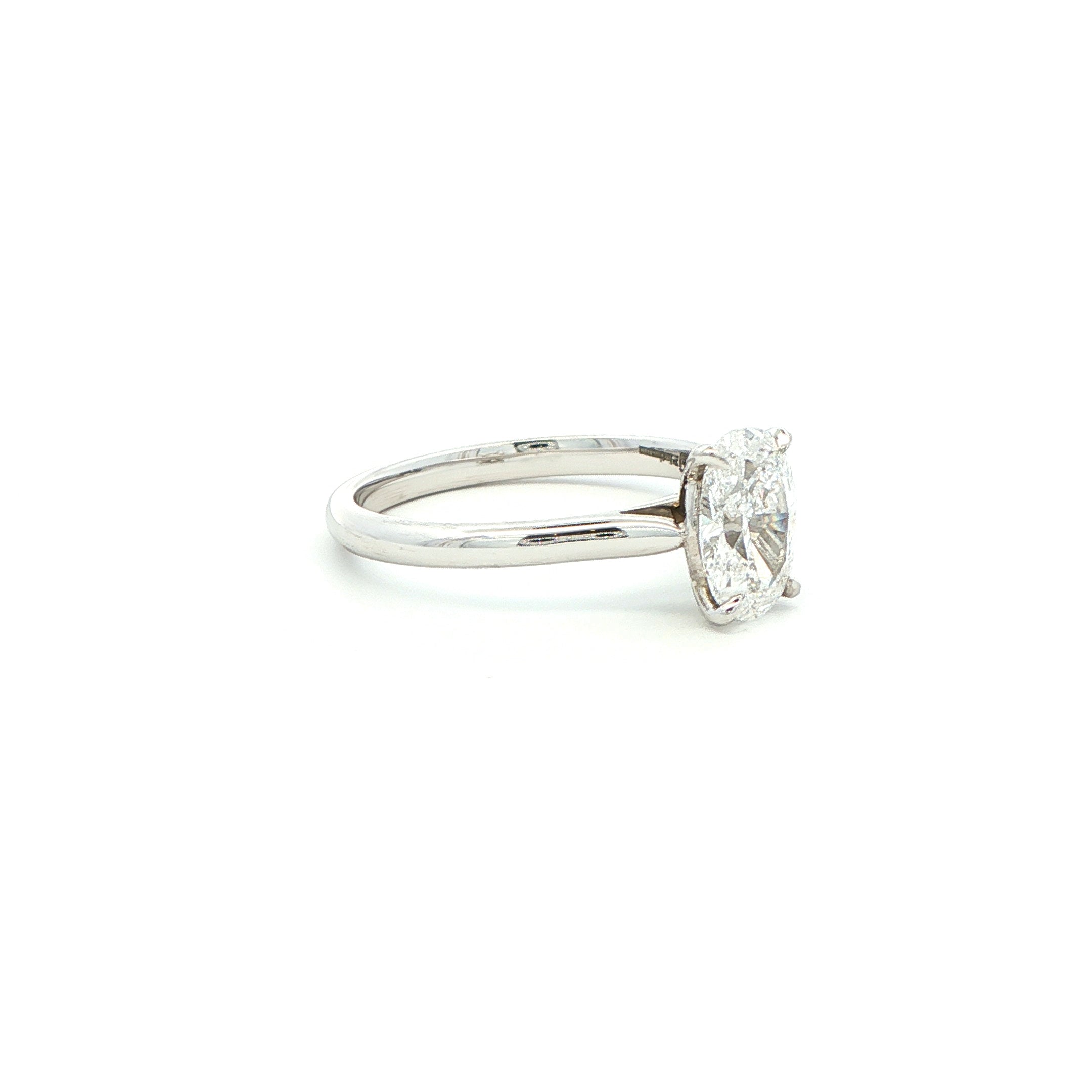 Oval Diamond Solitaire Engagement Ring in Platinum - Jackson Hole Jewelry Company