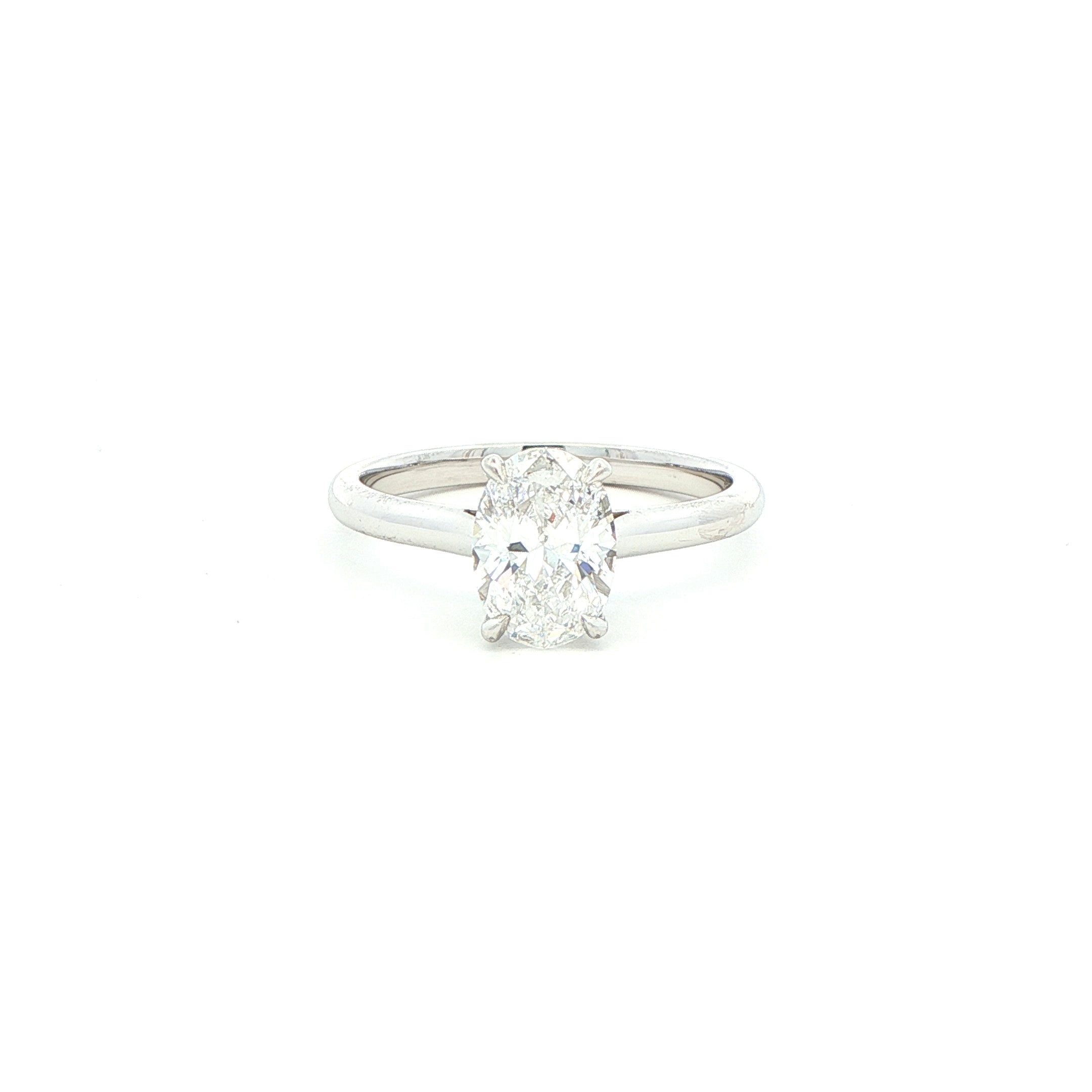 Oval Diamond Solitaire Engagement Ring in Platinum - Jackson Hole Jewelry Company