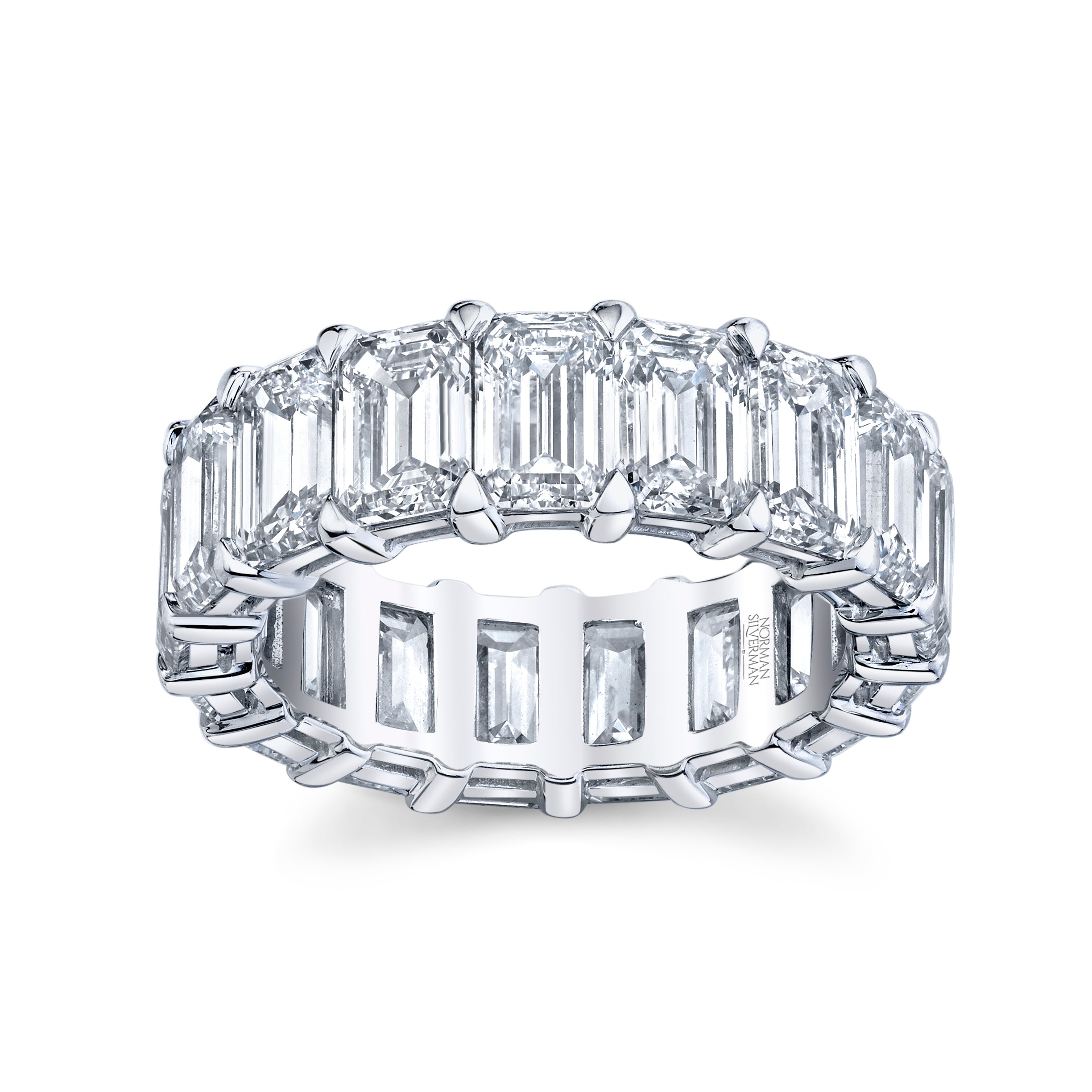 Emerald Cut Diamond Eternity Band in Platinum - Jackson Hole Jewelry Company