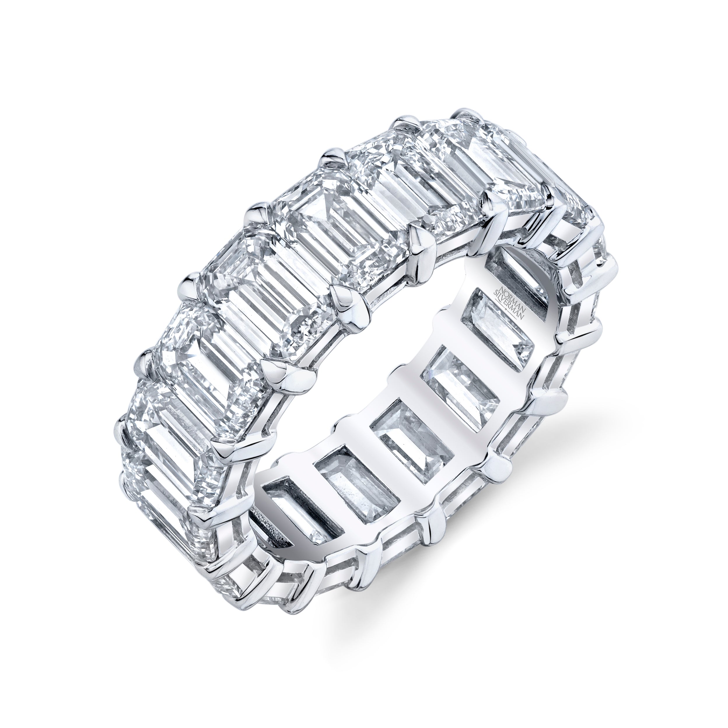 Emerald Cut Diamond Eternity Band in Platinum - Jackson Hole Jewelry Company