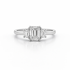 Radiant Cut Diamond Three Stone Engagement Ring in Platinum - Jackson Hole Jewelry Company