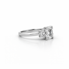 Radiant Cut Diamond Three Stone Engagement Ring in Platinum - Jackson Hole Jewelry Company