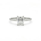 Emerald Cut Diamond Solitaire Ring in 18K White Gold - Jackson Hole Jewelry Company
