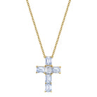 Emerald-Cut Diamond Cross Pendant Necklace in 18K Gold - Jackson Hole Jewelry Company