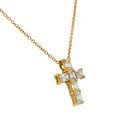 Emerald Cut Diamond Cross Pendant Necklace in 18K Gold - Jackson Hole Jewelry Company