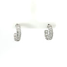 Emerald Cut Diamond Hoop Earrings in 18K White Gold 4.03 Cttw - Jackson Hole Jewelry Company