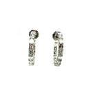 Hoop Earrings with Emerald Cut Diamonds in 18K White Gold - Jackson Hole Jewelry Company