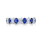 Oval Sapphire and Diamond Eternity Band in 18K White Gold - Jackson Hole Jewelry Company