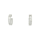 Emerald-Cut Diamond Hoop Earrings in 18K White Gold - Jackson Hole Jewelry Company