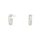 Emerald-Cut Diamond Hoop Earrings in 18K White Gold - Jackson Hole Jewelry Company