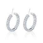 Emerald-Cut Diamond Hoop Earrings in 18K White Gold - Jackson Hole Jewelry Company