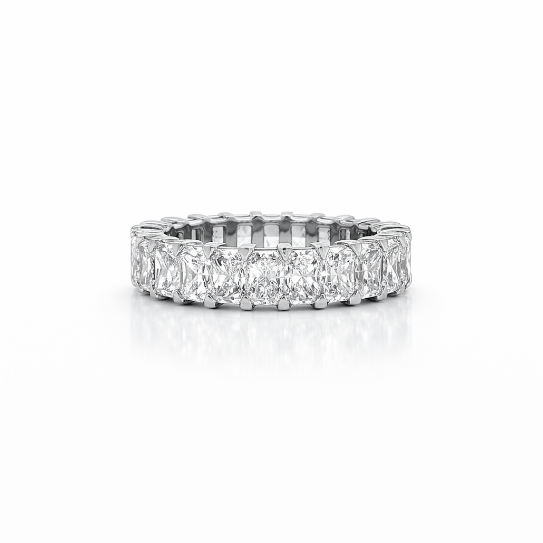 Radiant Cut Diamond Eternity Band in Platinum 4.40 Cttw - Jackson Hole Jewelry Company