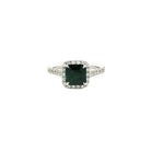 Emerald-Cut Diamond Halo Ring in Platinum - Jackson Hole Jewelry Company