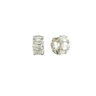 Hoop Earrings with Emerald Cut Diamonds in 18K White Gold - Jackson Hole Jewelry Company