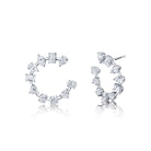 Diamond Swirl Earrings in 18K White Gold - Jackson Hole Jewelry Company