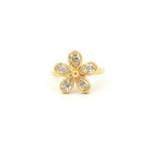 Pear-Shaped Diamond Flower Ring in 18K Yellow Gold - Jackson Hole Jewelry Company