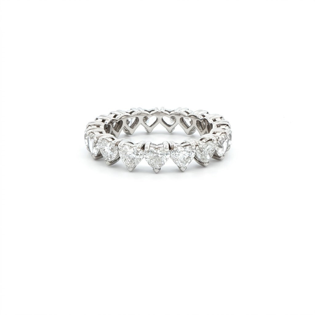 Diamond Heart Eternity Band in Platinum 3.32 Cttw - Jackson Hole Jewelry Company
