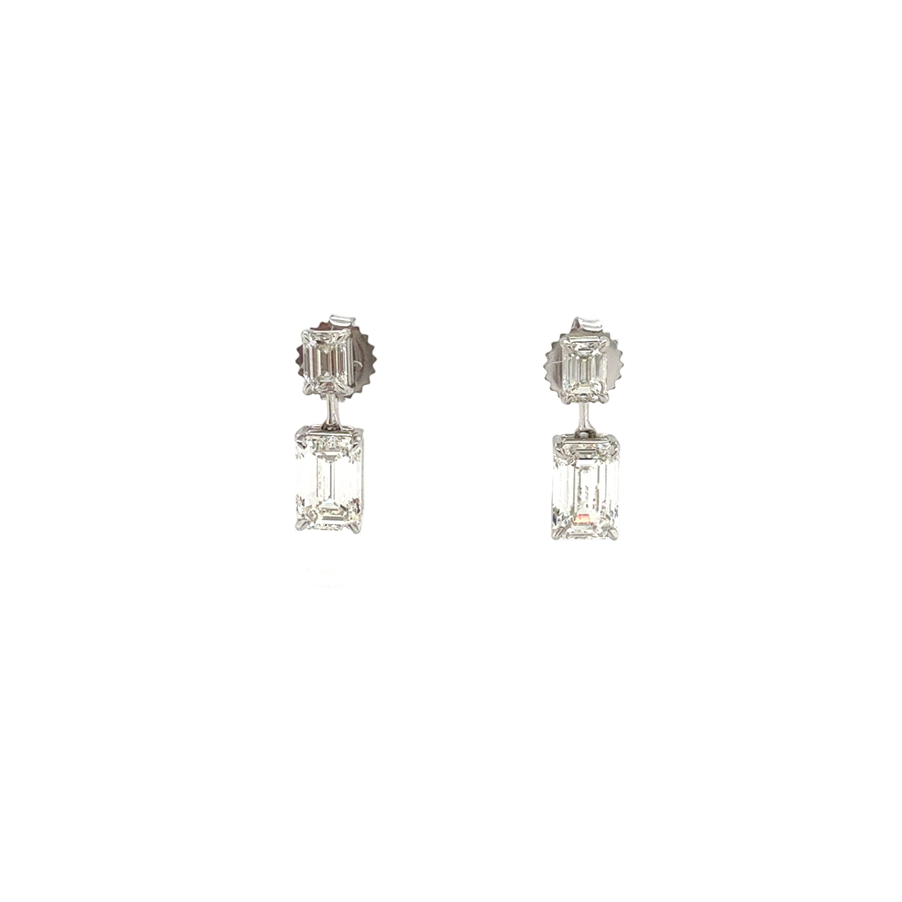 Diamonds Drop Earrings with 18K White Gold - Jackson Hole Jewelry Company