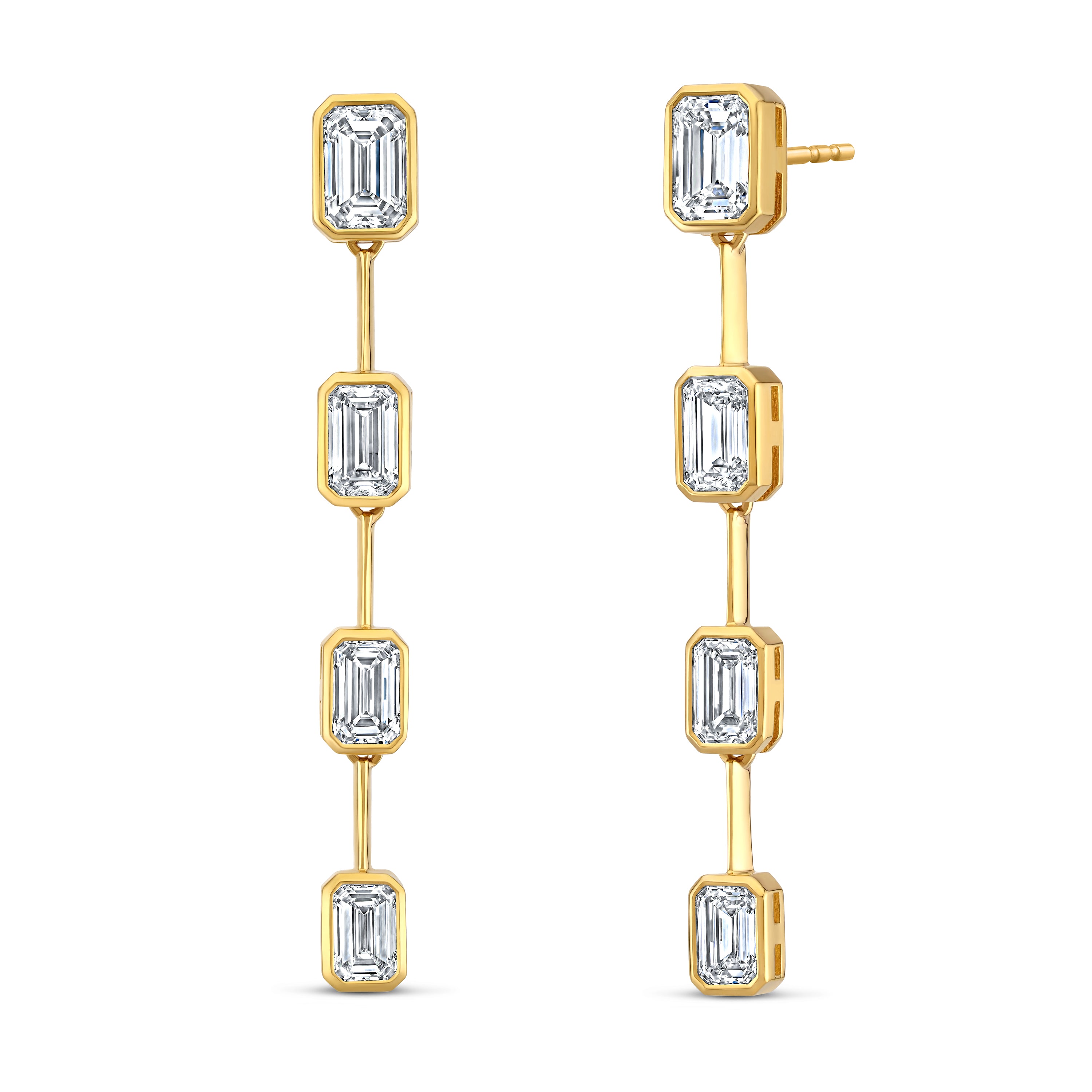 Diamond Drop Earrings with 18K Yellow Gold - Jackson Hole Jewelry Company