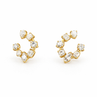 Diamond Swirl Earrings in 18K Gold - Jackson Hole Jewelry Company