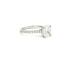 Radiant Cut Diamond Engagement Ring in Platinum with Pavé Band - Jackson Hole Jewelry Company