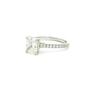Radiant Cut Diamond Engagement Ring in Platinum with Pavé Band - Jackson Hole Jewelry Company