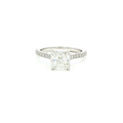 Radiant Cut Diamond Engagement Ring in Platinum with Pavé Band - Jackson Hole Jewelry Company