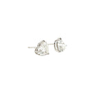 Heart Shape Diamond Stud Earrings with 18K White Gold - Jackson Hole Jewelry Company