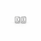 Emerald Cut Diamond Stud Earrings in 18K White Gold 1.11 Cttw - Jackson Hole Jewelry Company