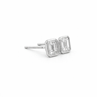 Emerald Cut Diamond Stud Earrings in 18K White Gold 1.11 Cttw - Jackson Hole Jewelry Company