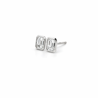 Emerald Cut Diamond Stud Earrings in 18K White Gold 1.11 Cttw - Jackson Hole Jewelry Company