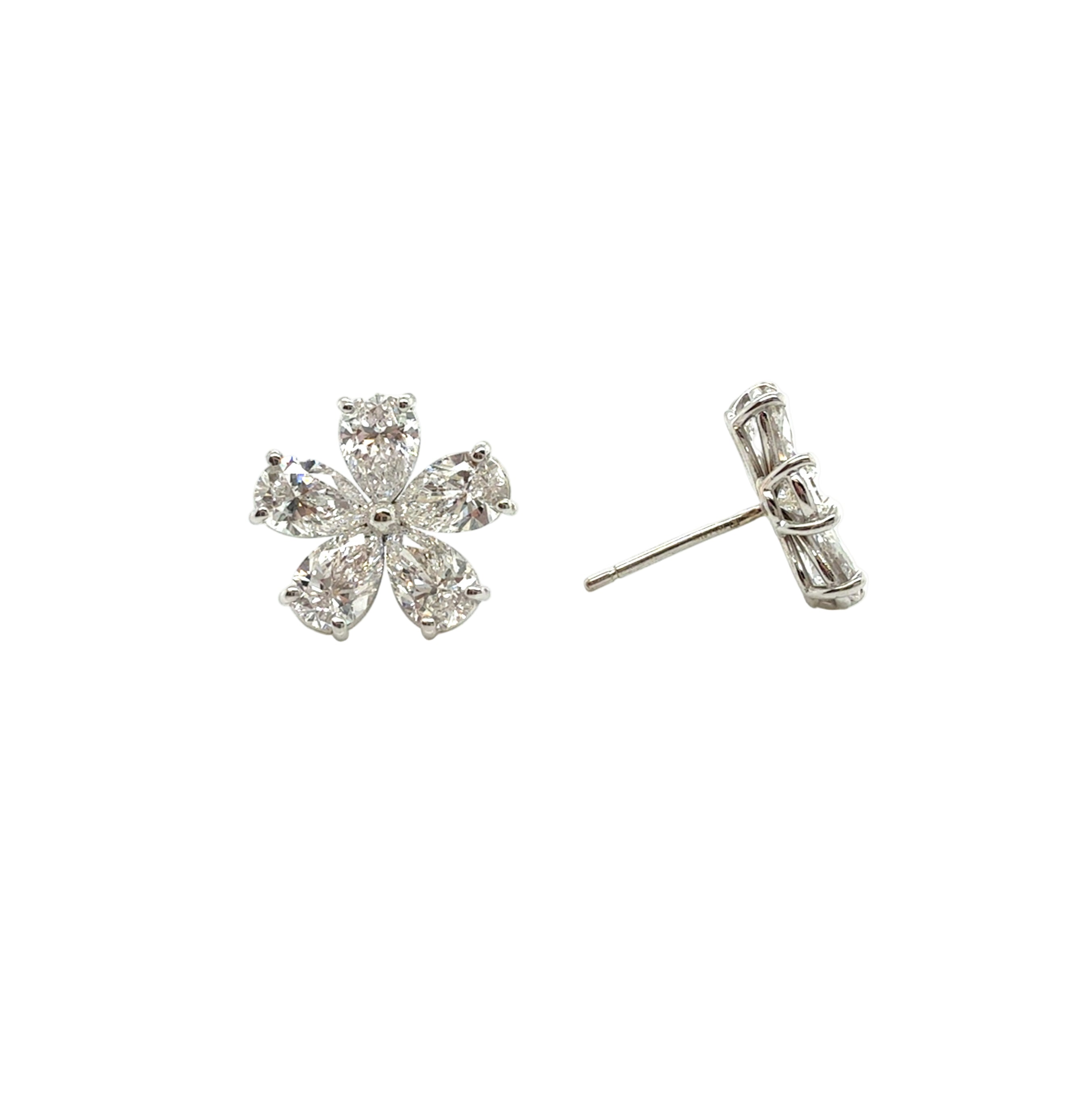 Flower Earrings with 18K White Gold - Jackson Hole Jewelry Company
