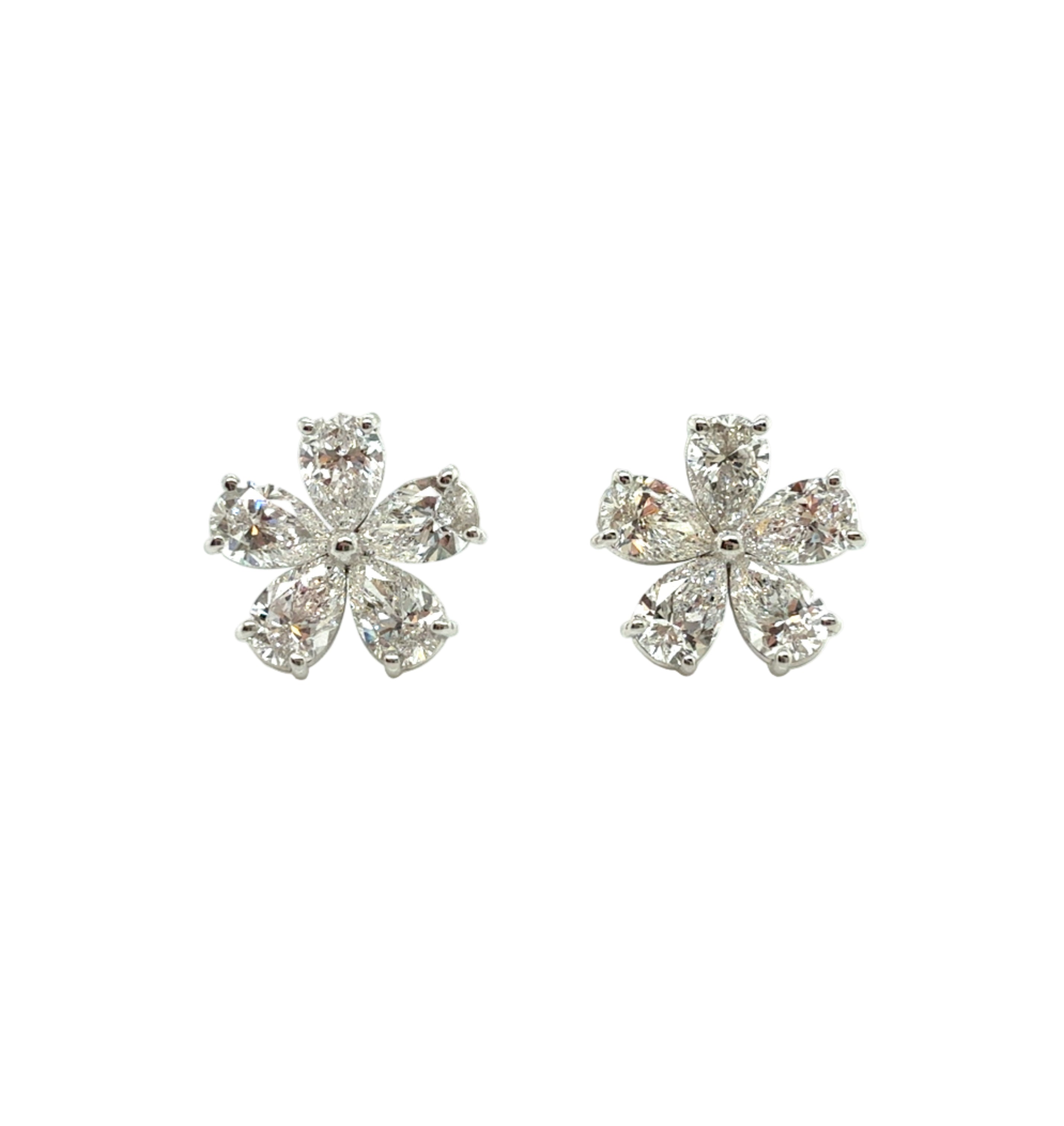 Flower Earrings with 18K White Gold - Jackson Hole Jewelry Company