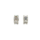 Emerald Cut Diamond Hoop Earrings with 18K White Gold - Jackson Hole Jewelry Company