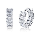 Emerald-Cut Diamond Hoop Earrings in 18K White Gold - Jackson Hole Jewelry Company