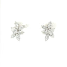 Diamond Cluster Earrings in 18K White Gold 7.33 Cttw - Jackson Hole Jewelry Company