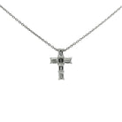 Emerald Cut Diamond Cross Pendant Necklace in 18K Gold - Jackson Hole Jewelry Company