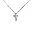 Emerald Cut Diamond Cross Pendant Necklace in 18K Gold - Jackson Hole Jewelry Company