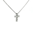 Emerald Cut Diamond Cross Pendant Necklace in 18K Gold - Jackson Hole Jewelry Company