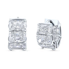 Radiant-Cut Diamond Hoop Earrings in 18K White Gold - Jackson Hole Jewelry Company