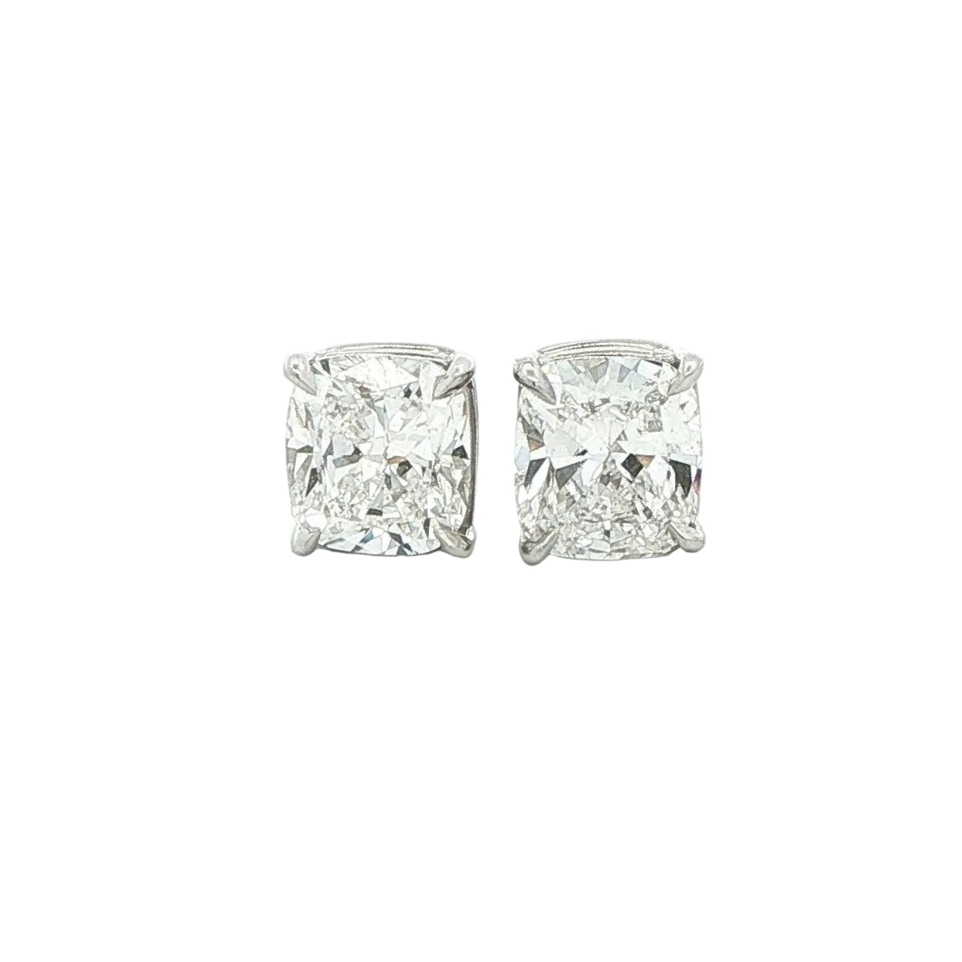 Cushion Cut Diamond Earrings in 18K White Gold - Jackson Hole Jewelry Company