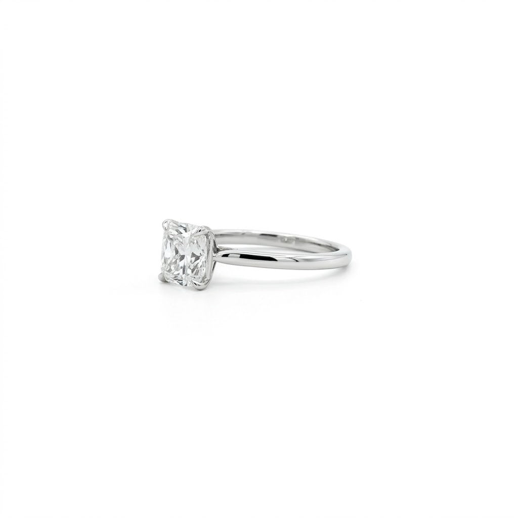 Cushion Cut Diamond Solitaire Ring in Platinum - Jackson Hole Jewelry Company